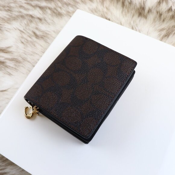 NWT Coach Snap Wallet In Signature Canvas CW789 IMXAQ - Picture 10 of 12